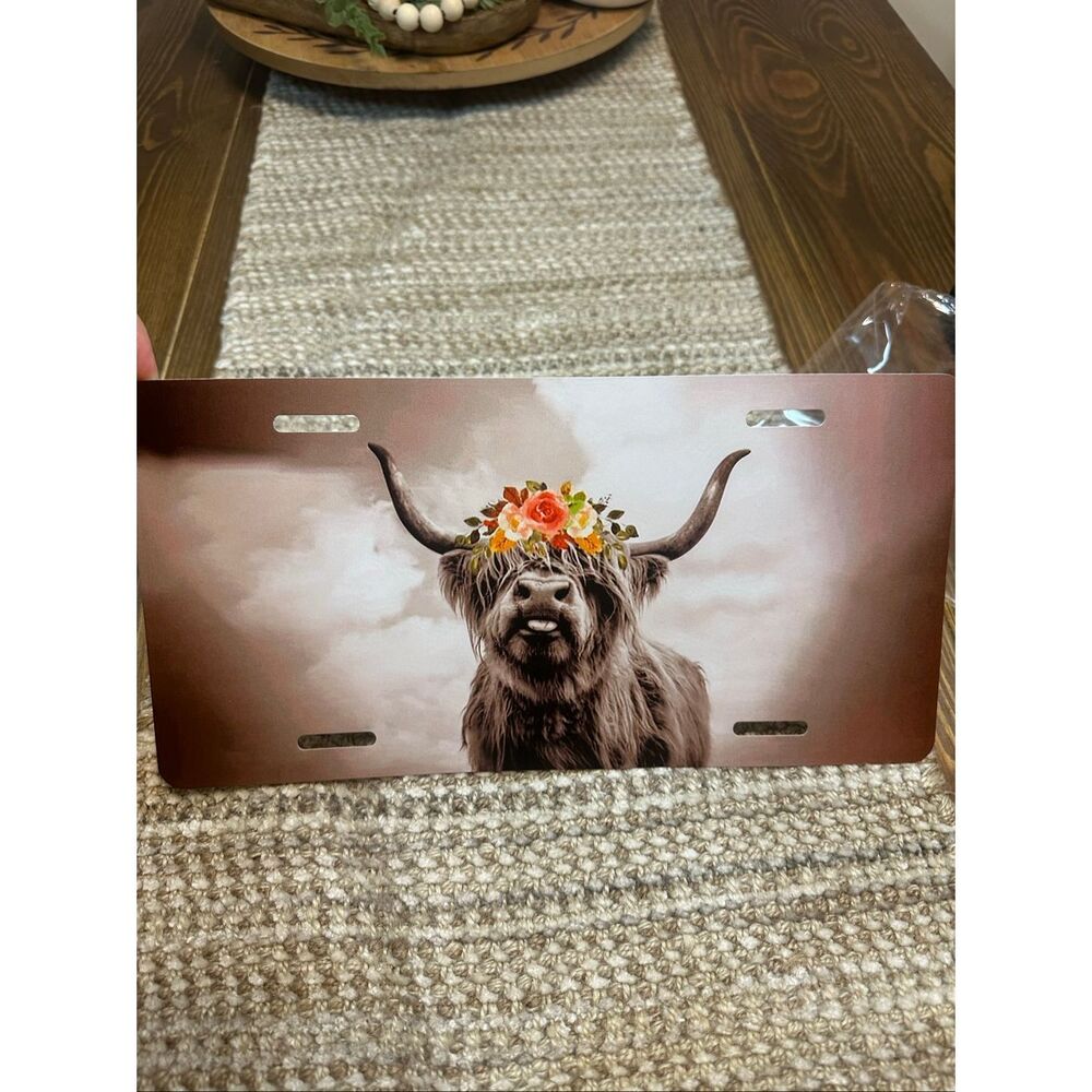 Highland Cow Novelty License Plate 6 x12 New